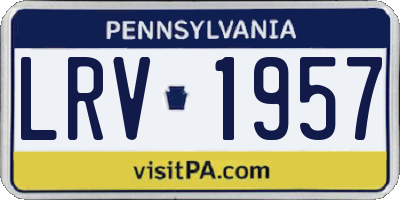 PA license plate LRV1957