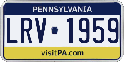 PA license plate LRV1959