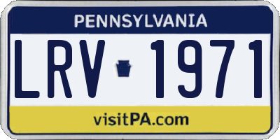 PA license plate LRV1971