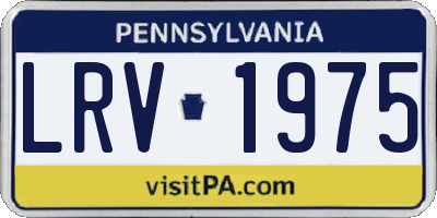 PA license plate LRV1975