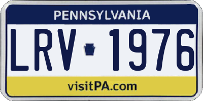 PA license plate LRV1976