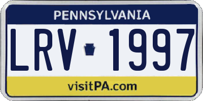 PA license plate LRV1997