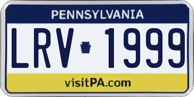 PA license plate LRV1999