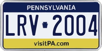 PA license plate LRV2004