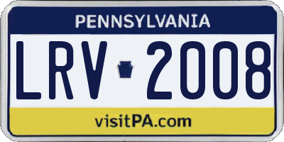 PA license plate LRV2008