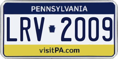 PA license plate LRV2009