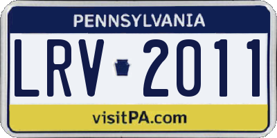 PA license plate LRV2011