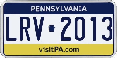 PA license plate LRV2013