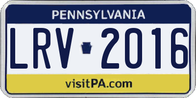 PA license plate LRV2016