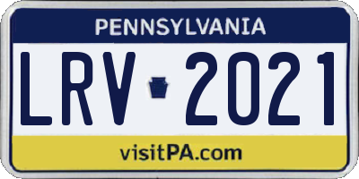 PA license plate LRV2021