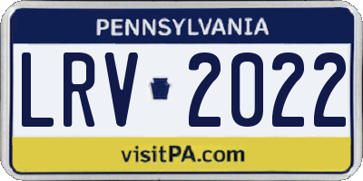 PA license plate LRV2022