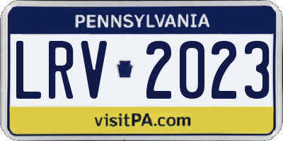 PA license plate LRV2023