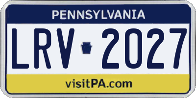 PA license plate LRV2027