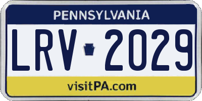 PA license plate LRV2029