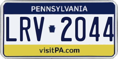 PA license plate LRV2044