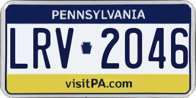PA license plate LRV2046