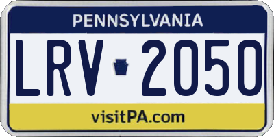 PA license plate LRV2050