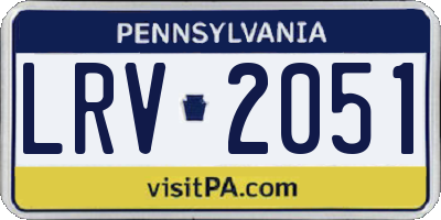 PA license plate LRV2051