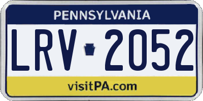 PA license plate LRV2052