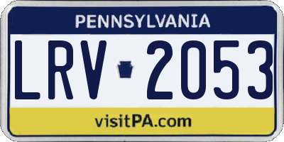 PA license plate LRV2053