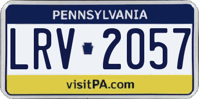PA license plate LRV2057