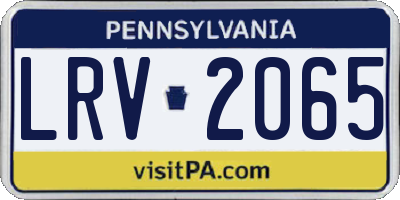 PA license plate LRV2065