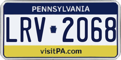 PA license plate LRV2068
