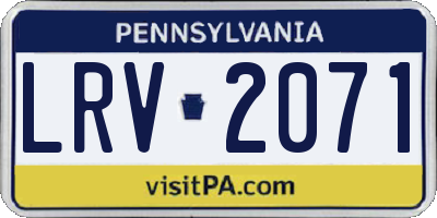 PA license plate LRV2071