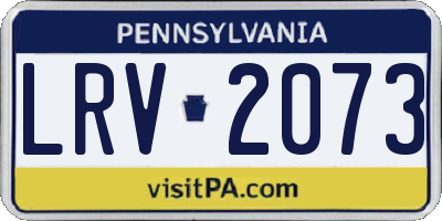 PA license plate LRV2073