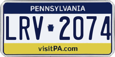 PA license plate LRV2074