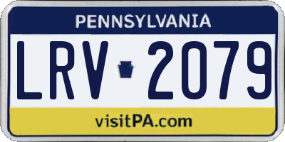 PA license plate LRV2079