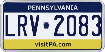 PA license plate LRV2083