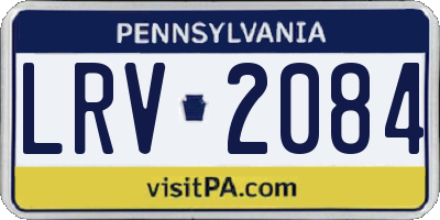 PA license plate LRV2084