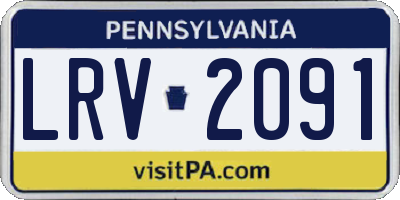 PA license plate LRV2091