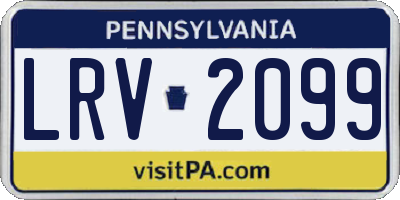 PA license plate LRV2099
