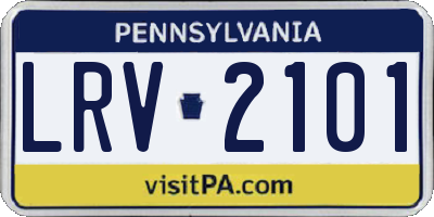 PA license plate LRV2101