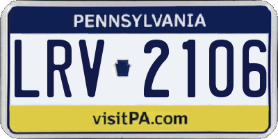PA license plate LRV2106