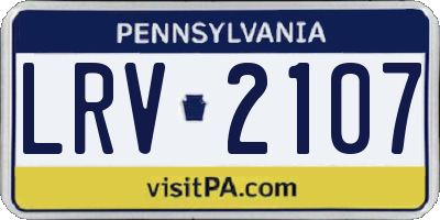 PA license plate LRV2107