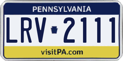 PA license plate LRV2111