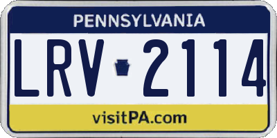 PA license plate LRV2114