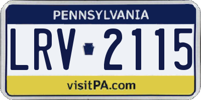 PA license plate LRV2115