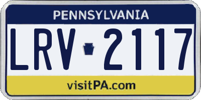 PA license plate LRV2117