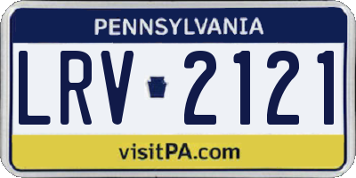 PA license plate LRV2121