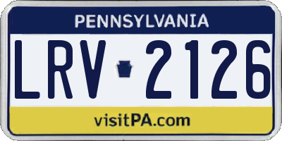 PA license plate LRV2126