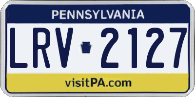 PA license plate LRV2127