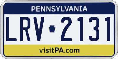PA license plate LRV2131
