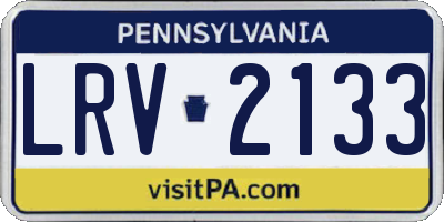 PA license plate LRV2133