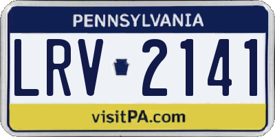 PA license plate LRV2141