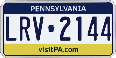 PA license plate LRV2144