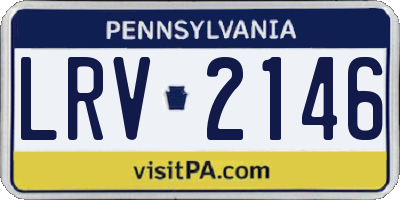 PA license plate LRV2146